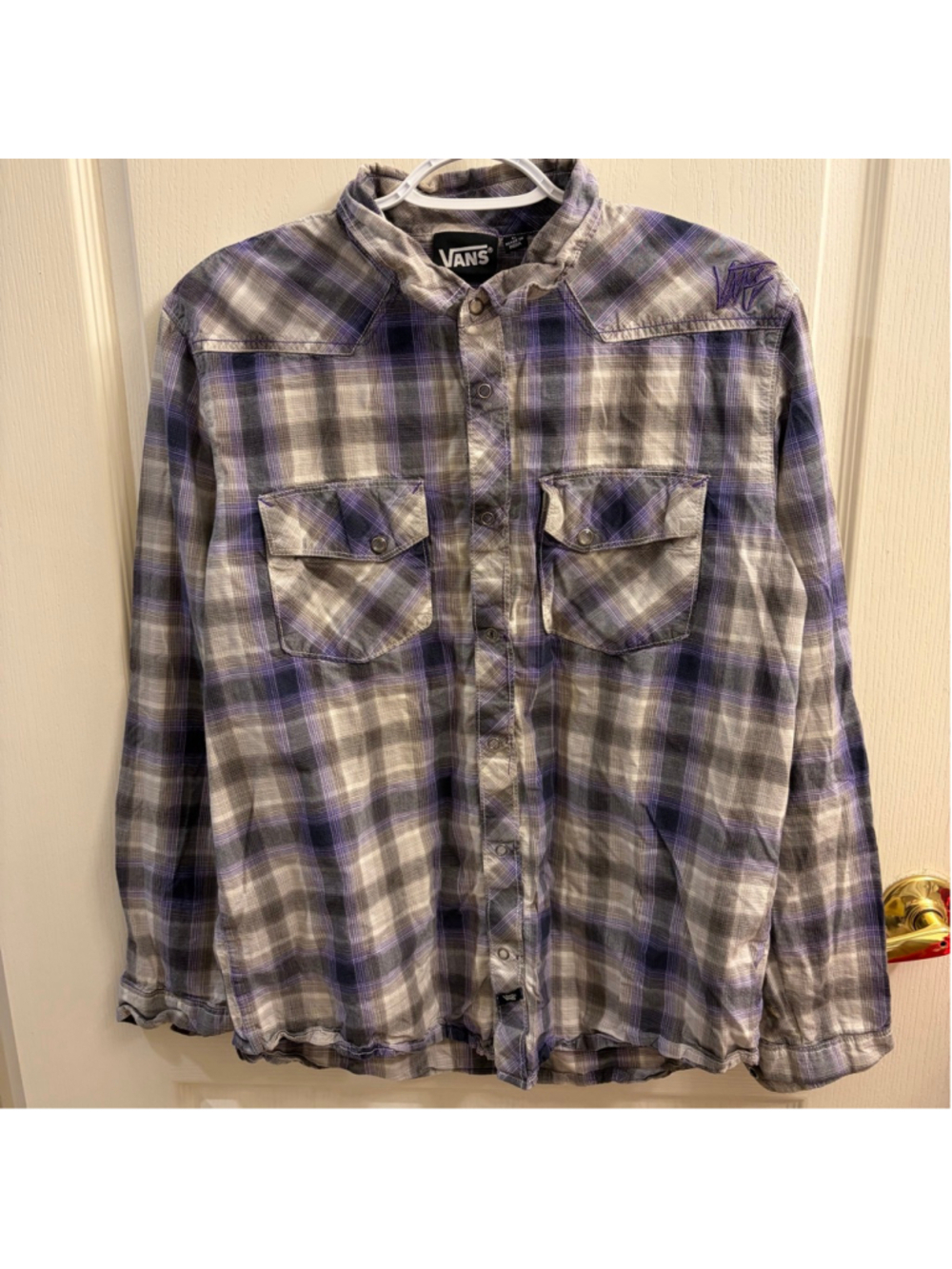 Vans Plaid Vintage y2k sk8 button up shirf